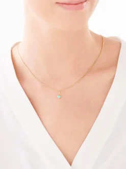 Złota zawieszka z emalią - serce