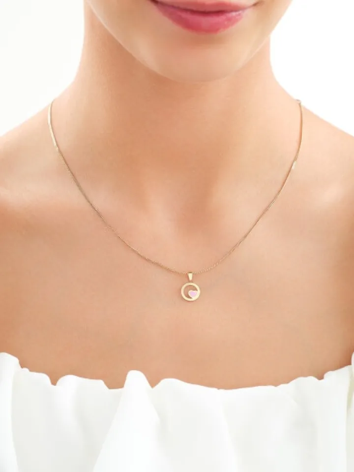 Złota zawieszka z emalią - serce