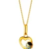 Złota zawieszka z emalią - serce, biedronka