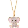 Złota zawieszka z emalią - słoń