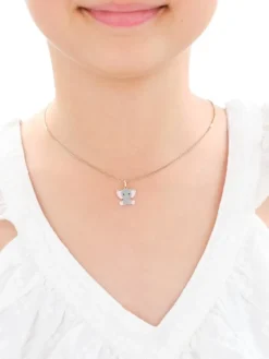 Złota zawieszka z emalią - słoń