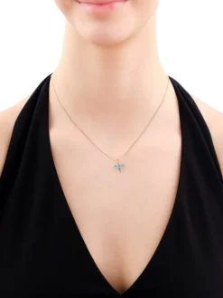 Złota zawieszka z emalią - ważka