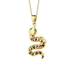 Złota zawieszka z emalią - wąż