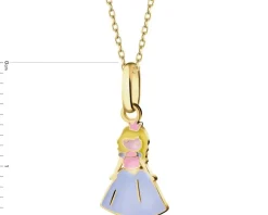 Złota zawieszka z emalią - wróżka