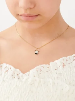 Złota zawieszka z emalią - zebra