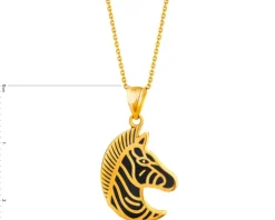 Złota zawieszka z emalią - zebra