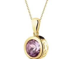 Złota zawieszka z korundem syntetycznym