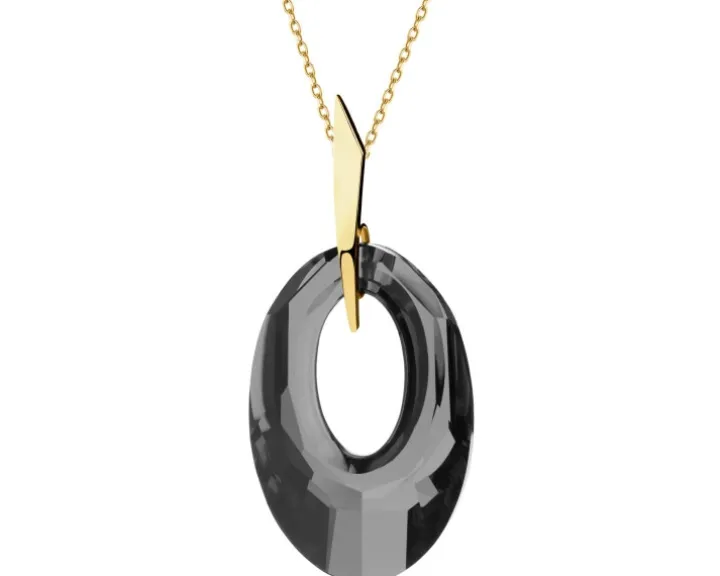 Złota zawieszka z kryształem syntetycznym