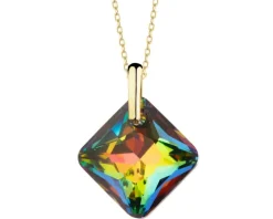 Złota zawieszka z kryształem syntetycznym