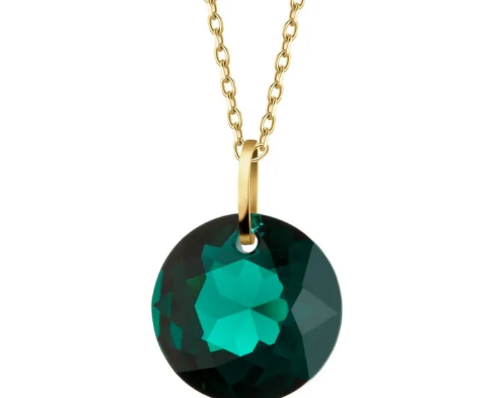 Złota zawieszka z kryształem syntetycznym