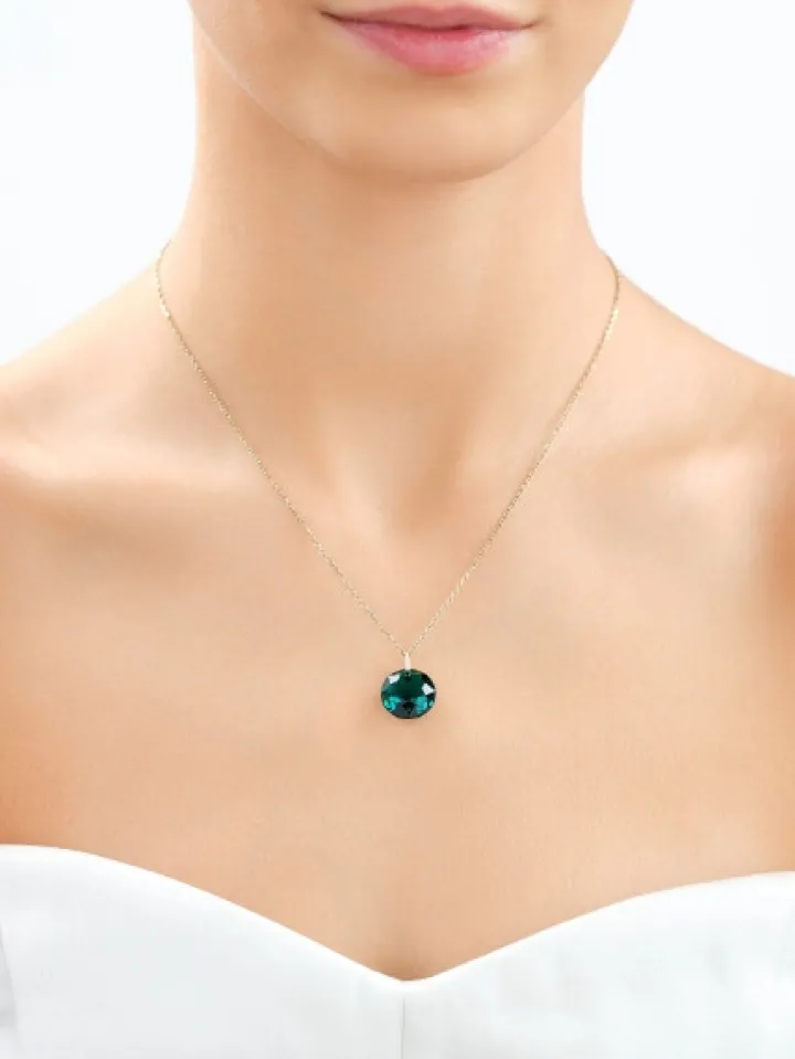 Złota zawieszka z kryształem syntetycznym