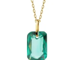 Złota zawieszka z kryształem syntetycznym