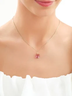 Złota zawieszka z kryształem syntetycznym