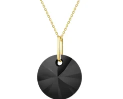 Złota zawieszka z kryształem syntetycznym