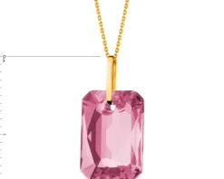 Złota zawieszka z kryształem syntetycznym