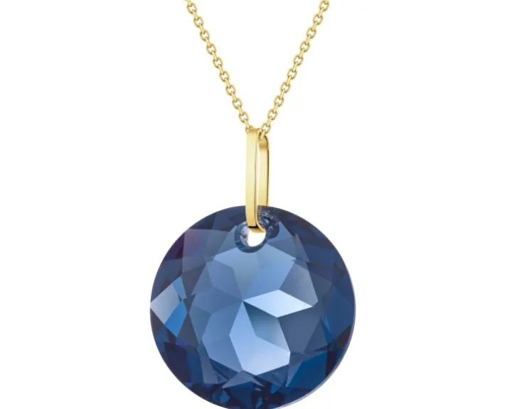 Złota zawieszka z kryształem syntetycznym