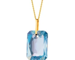 Złota zawieszka z kryształem syntetycznym