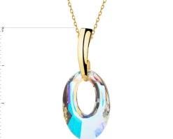 Złota zawieszka z kryształem syntetycznym