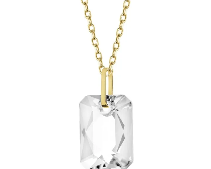 Złota zawieszka z kryształem syntetycznym