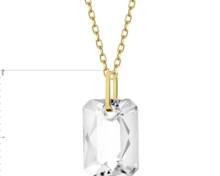 Złota zawieszka z kryształem syntetycznym