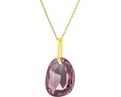 Złota zawieszka z kryształem syntetycznym