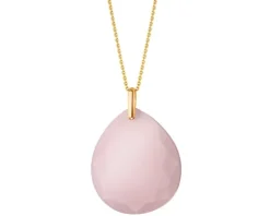 Złota zawieszka z kwarcem