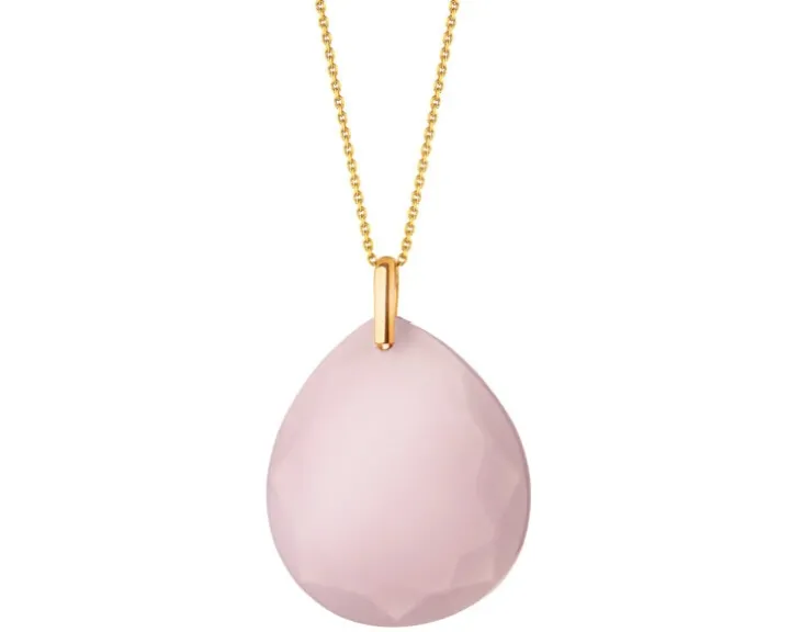 Złota zawieszka z kwarcem