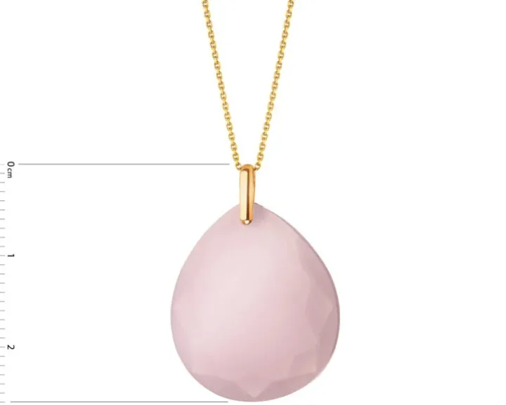 Złota zawieszka z kwarcem