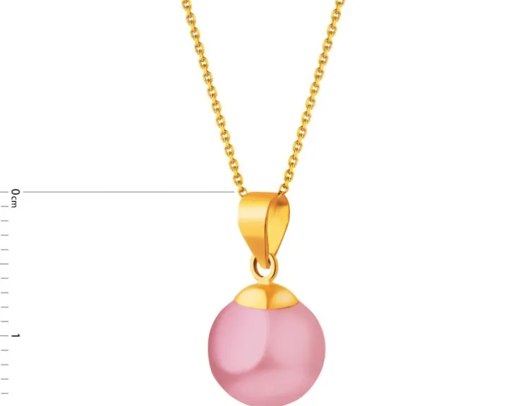 Złota zawieszka z kwarcem syntetycznym