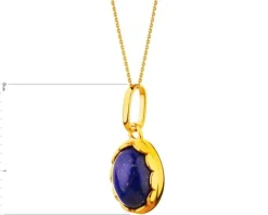 Złota zawieszka z lapisem