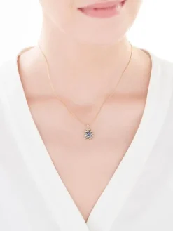 Złota zawieszka z lapisem