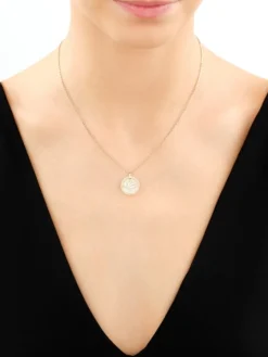 Złota zawieszka z masą perłową  - drzewko