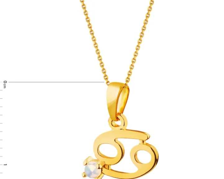 Złota zawieszka z opalem - Rak