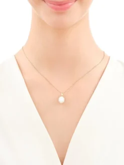 Złota zawieszka z opalitem i cyrkoniami