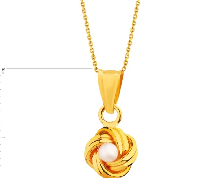 Złota zawieszka z perłą