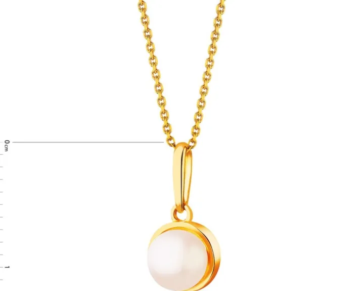 Złota zawieszka z perłą