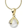 Złota zawieszka z perłą