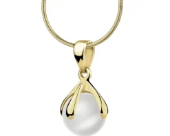 Złota zawieszka z perłą