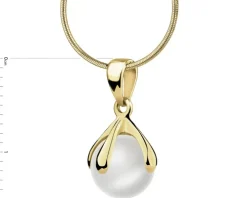 Złota zawieszka z perłą