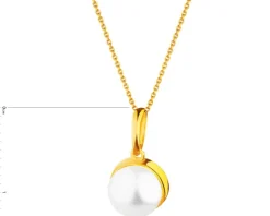 Złota zawieszka z perłą
