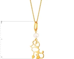 Złota zawieszka z perłą - pudelek