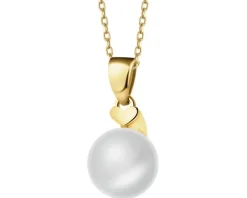 Złota zawieszka z perłą - serce