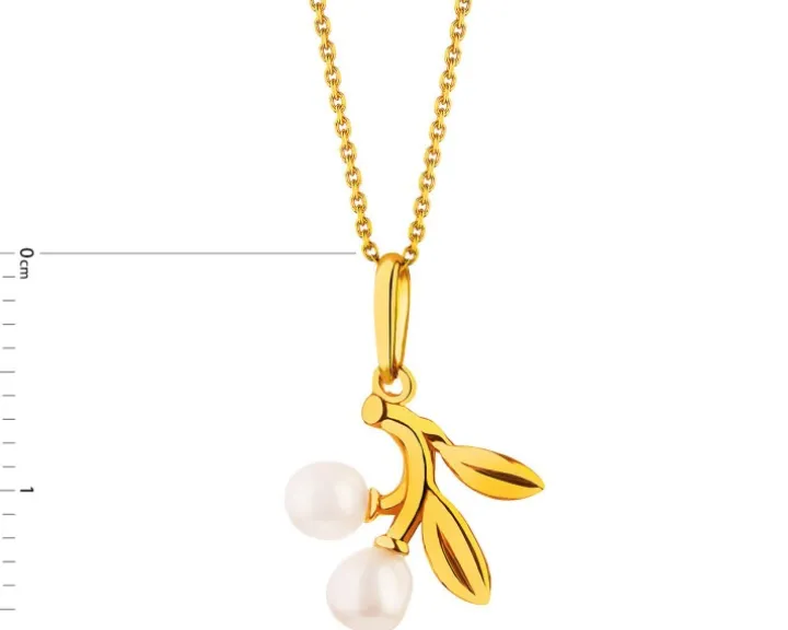 Złota zawieszka z perłami