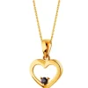 Złota zawieszka z szafirem syntetycznym  - serce