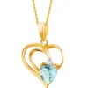 Złota zawieszka z topazem i cyrkonią - serce