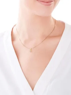 Złota zawieszka z turkusem syntetycznym - oko