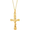 Złota zawieszka z wizerunkiem Chrystusa - krzyż