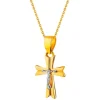 Złota zawieszka z wizerunkiem Chrystusa - krzyż