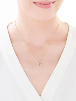 Złota zawieszka ze szkłem szlifowanym - serce