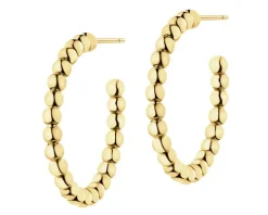 Złote kolczyki - koła, 16 mm